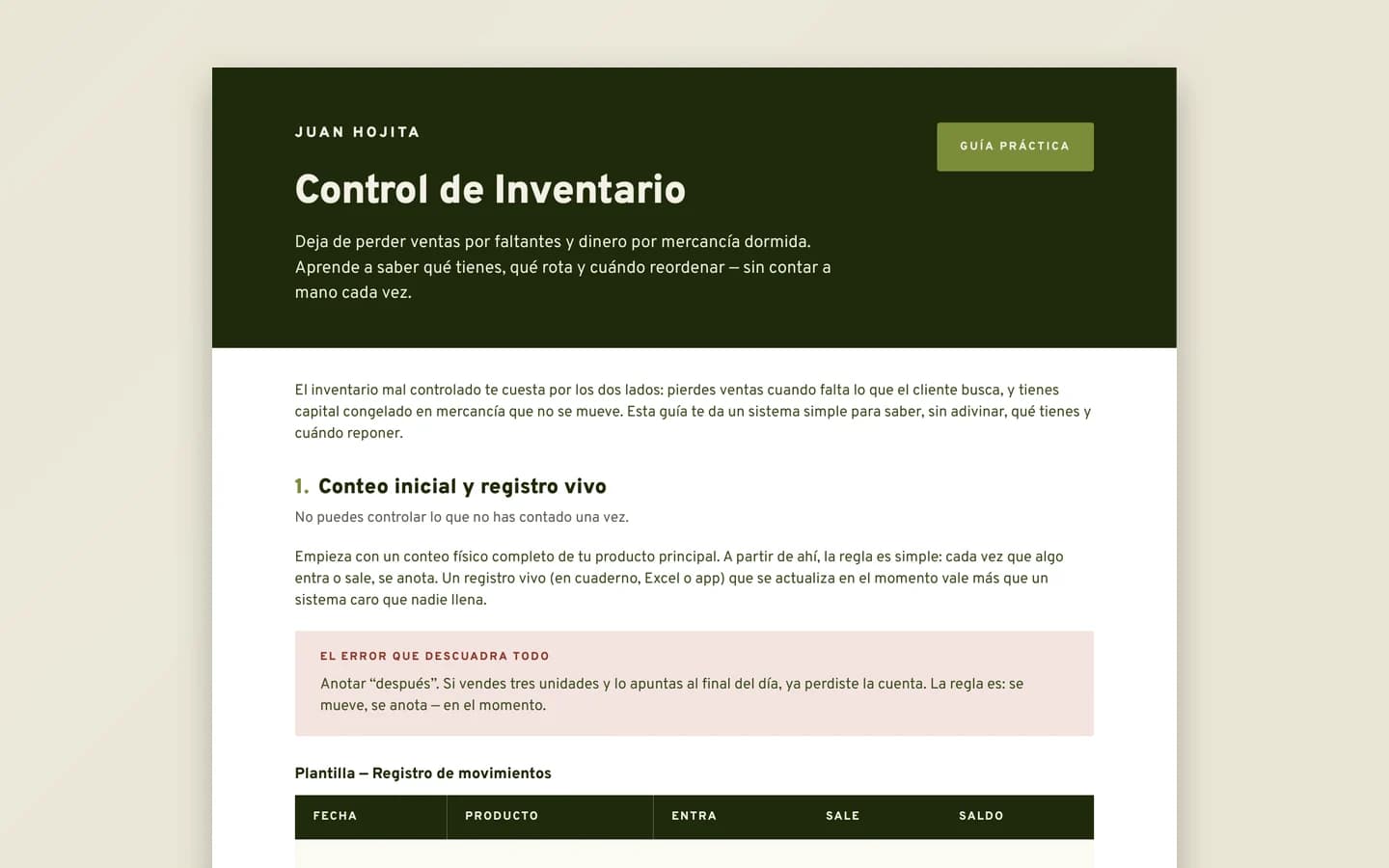 Primera página: el problema y el método