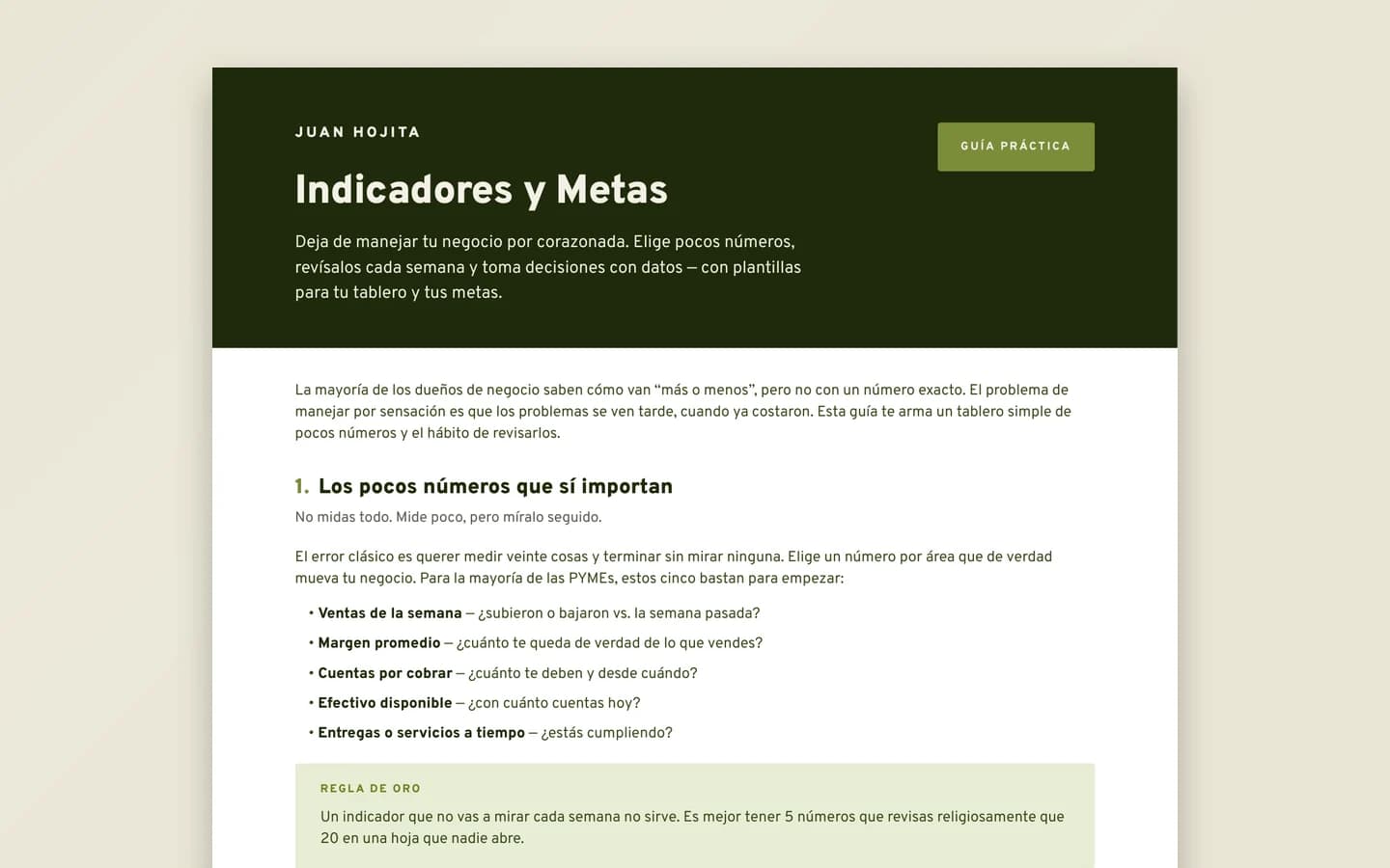 Primera página: el problema y el método