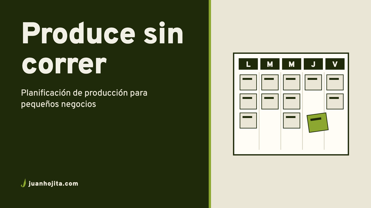 Portada del curso Produce sin correr: planificación de producción para pequeños negocios